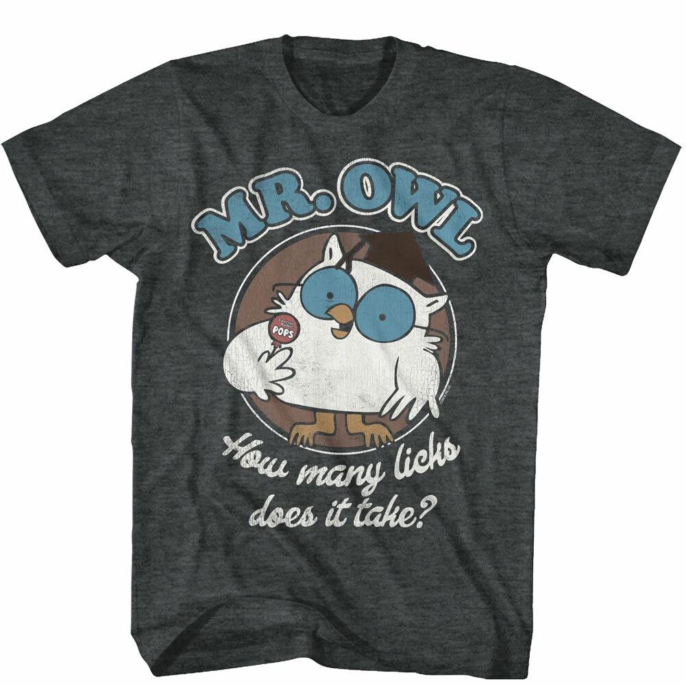 Mr Owl How Many Licks Does It Take Tootsie Roll Candy Lollypops Men s T Shirt 3XL