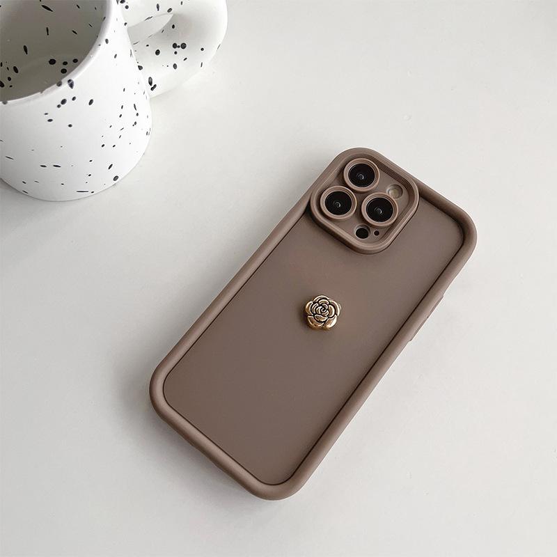 

For IPhone17Promax Fine Hole All-inclusive Camellia Bow Phone Case for Apple 16 Silicone 15 Anti-fall For iPhone 17Promax