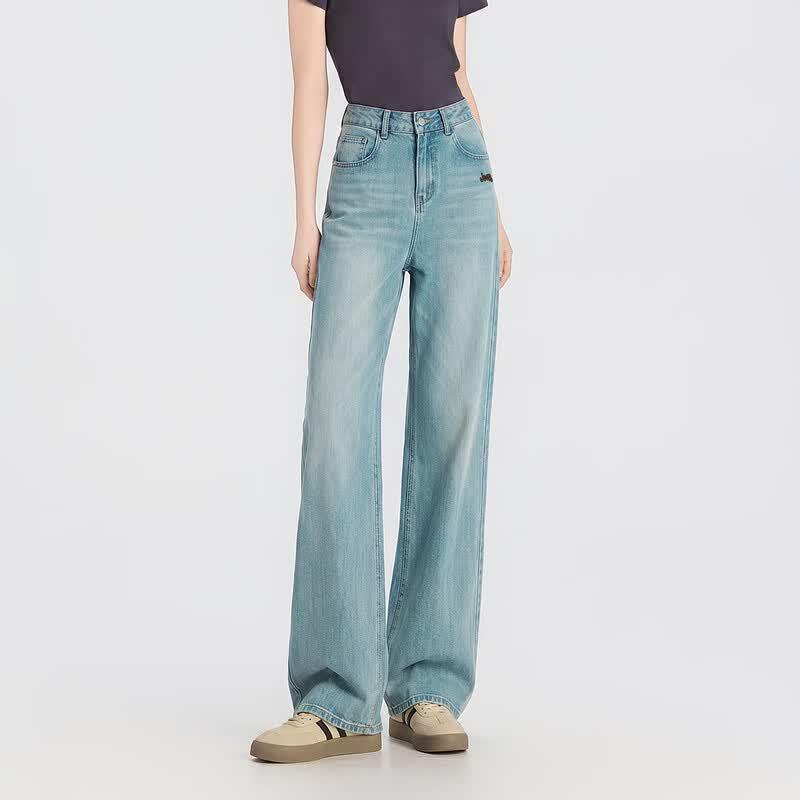 Jeep Women's Tencel Cool Wide-Leg Straight Jeans