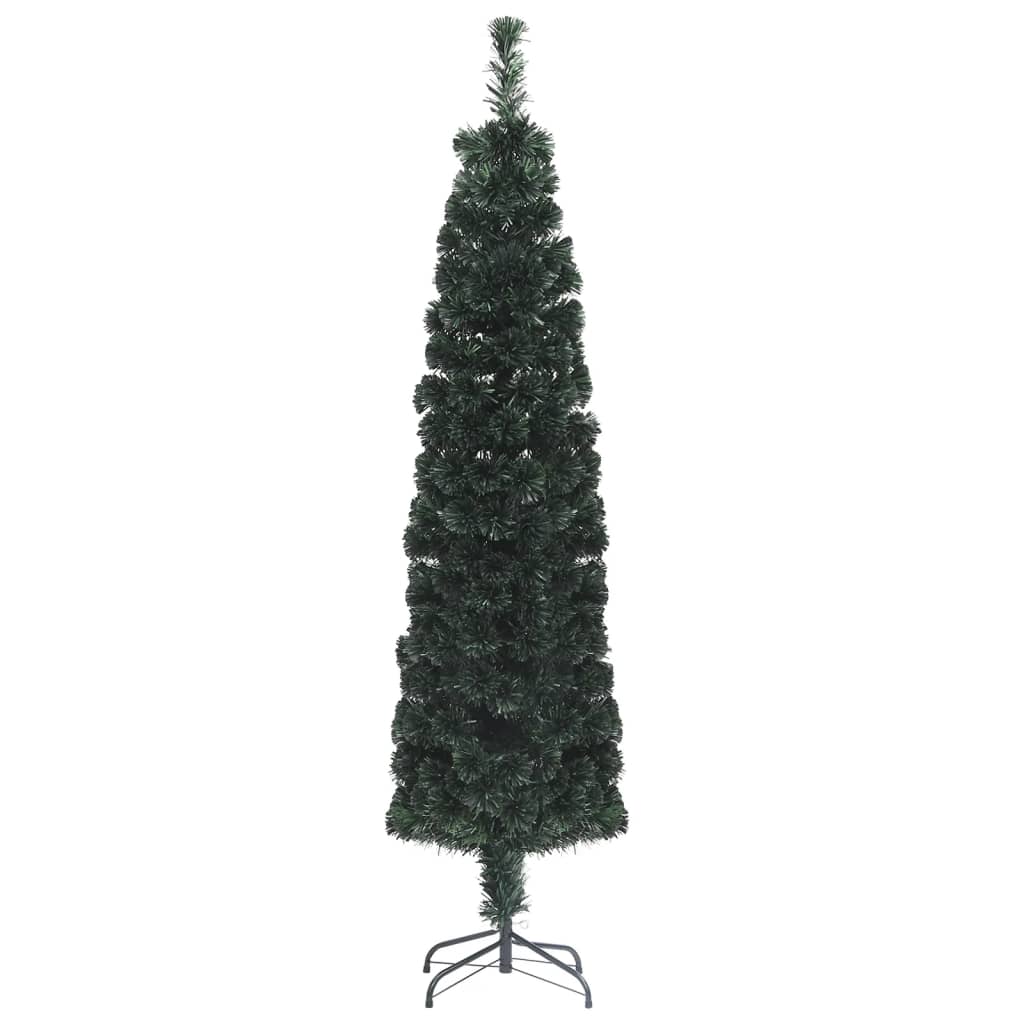 Artificial Slim Christmas Tree with Stand 150 cm Fiber Optic