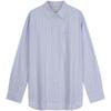 Casual Minimalist Embroidered Cotton Sateen Loose Striped Long Sleeve Shirt Women Shirts 47F143G