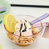 Handgefertigter farbiger Glaslöffel für Frühstück Dessert Hitzebeständiger Löffel für Haferflocken Joghurt Kaffee Spülmaschinenfest Künstlerisches Küchenutensil Einzigartig