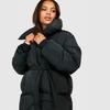 European and American women's clothing keeps warm and closes the waist, long sleeves tie the waist, loose and solid color fashionable cotton-padded