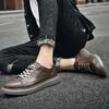 Classics Brown Genuine Leather Casual Shoes Men's Jogging Shoes Winter Warm Fur Oxford Shoes for Men Big Size