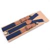 Jill Cool Solid Color Y-Shaped Leather Suspenders, 3-Clip, Adult, 2.5 cm