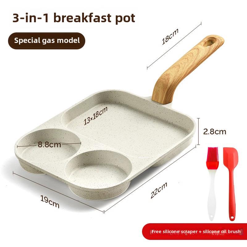 

Сковорода для завтрака с беконом и яйцами, антипригарное покрытие, функция «три в одном» для гамбургеров