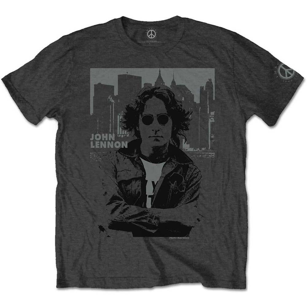 John Lennon Skyline Slim Fit T-shirt Large Grey Unisex T-Shirt XL