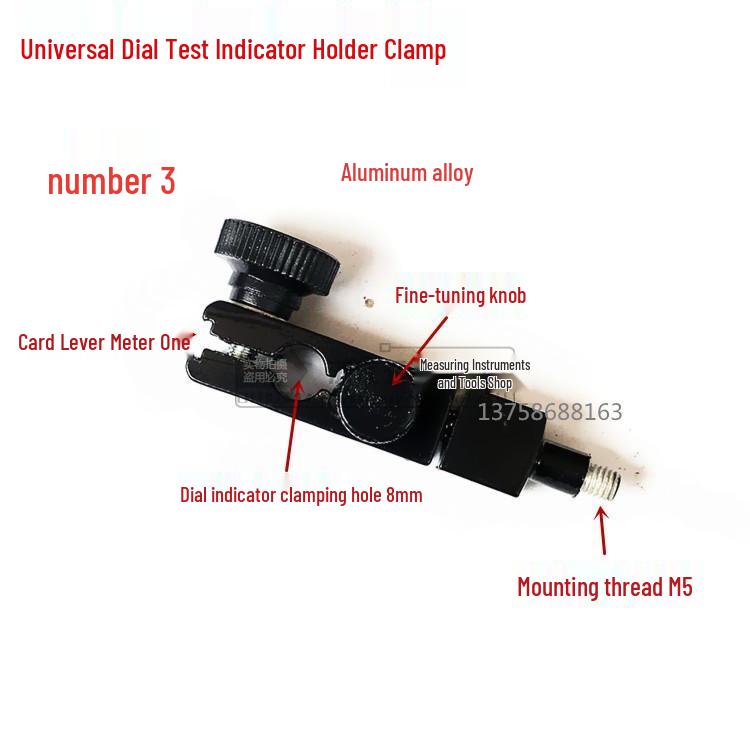 

Universal Dial Test Indicator Holder with 8mm Bore & 5mm Mounting Thread