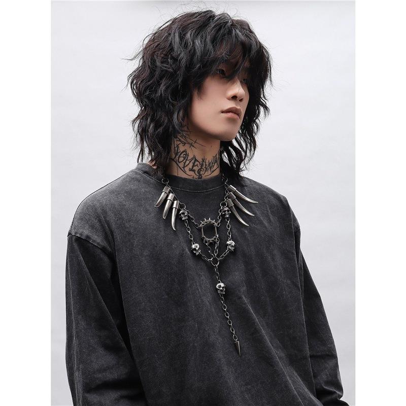 Original handmade punk wasteland tribe heavy industry retro old necklace