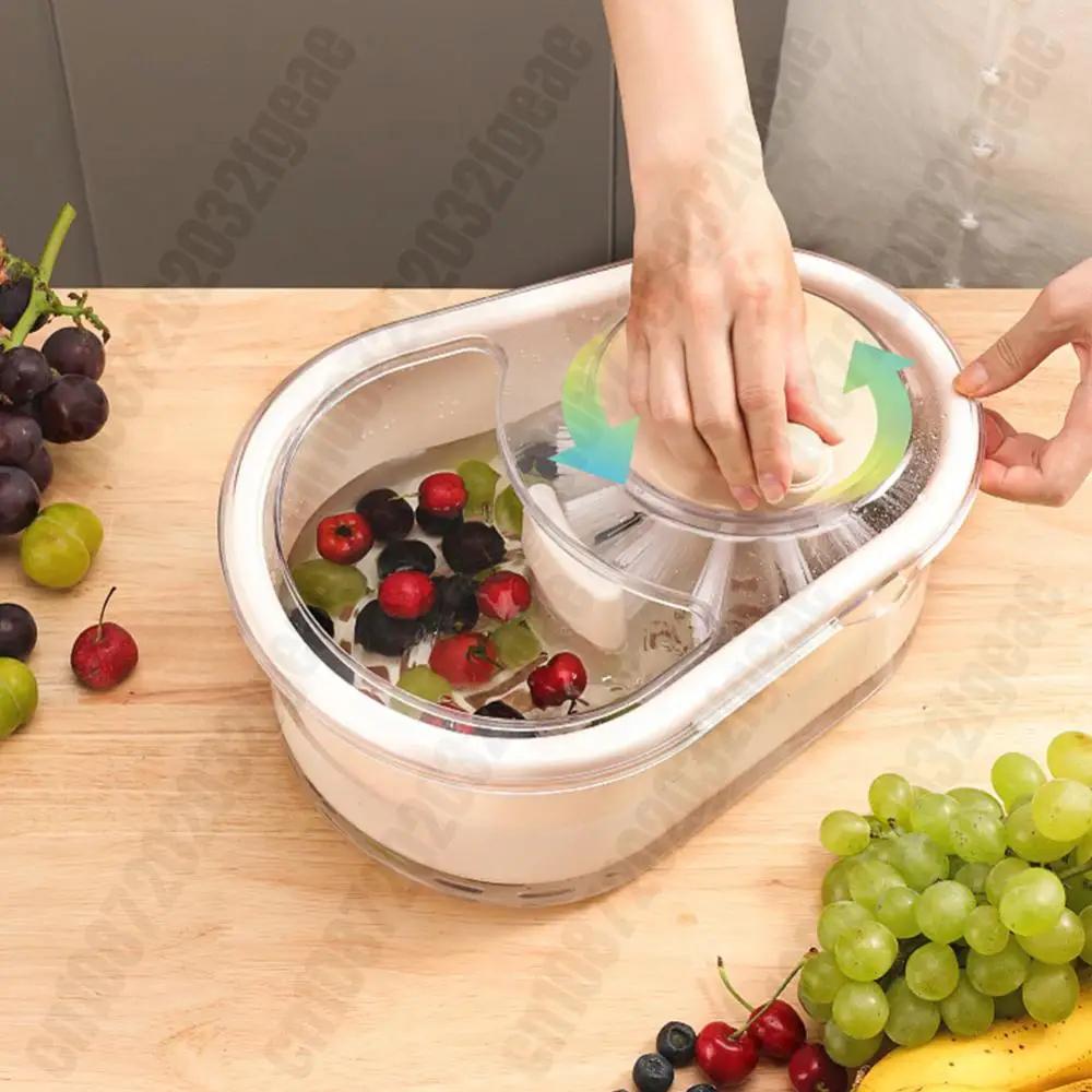 Household Fruit Cleaner Spinner Large Capacity Manual Vegetable Washer Quick Salad Drainer Basket Food Wash Bowl Kitchen Gadget