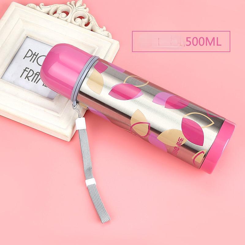 Large Capacity  Thermos Cup 500ml Vacuum Flasks Portable Stainless Steel Thermos Cup Water Bottle Travel Tea Mug Office Thermos Cup