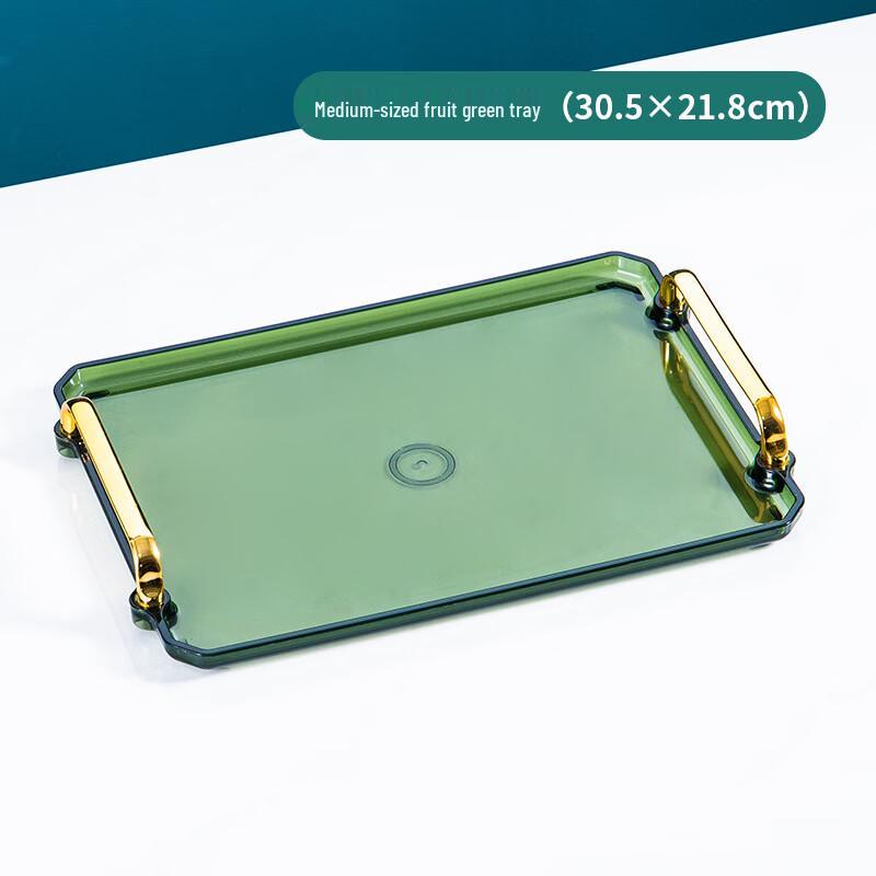 

Rectangular Plastic Serving Tray with Golden Handle (5-Pack)