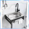 Small Single Slot Wash Basin Stainless Steel Wall-mounted Sink Kitchen Simple Dish Washing Basin Sink