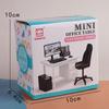 1 Set 1/12 Puppenhaus Miniatur Computer Tastatur Schreibtisch Stuhl Set Heim Arbeitszimmer Möbel Dekor Mikro Szene Requisiten