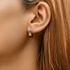 K Gold Plated Copper Zircon Inlaid Enamel Delicate Hoop Earrings For Women