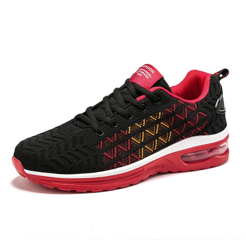 Couple Models Shock -Absorbing Sports Casual Running Shoes Comfortable Air Cushion Bottom Retro Breathable Fly Woven Surface