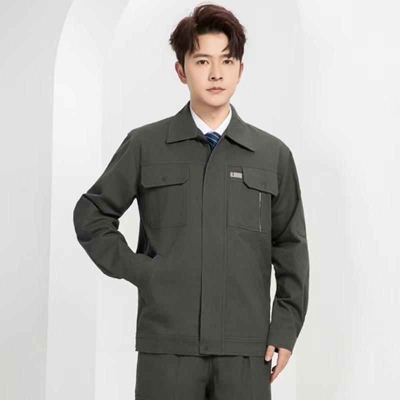 Durable Cotton Workwear Set: Anti-Scald, Long Sleeve, Wear-Resistant Clothing for Auto Repair and Electric Welding