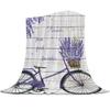 Farm Purple Fresh Flower Lavender Bicycle Flannel Blankets For Sofa Beds Bedding Room Soft Fleece Blanket Bedspread Home Textile