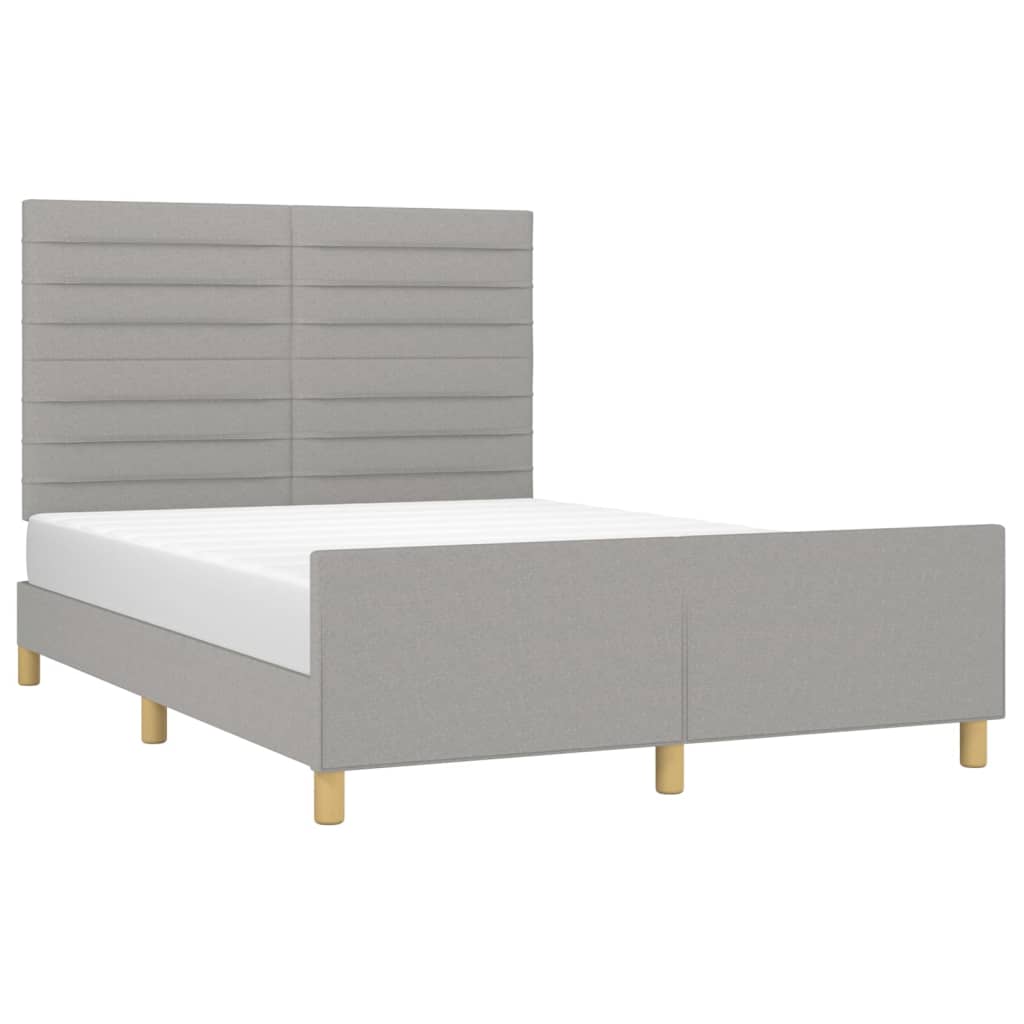 Vidaxl Bed Frame Without Mattress, Light Gray, 140X200 Cm, Upholstered