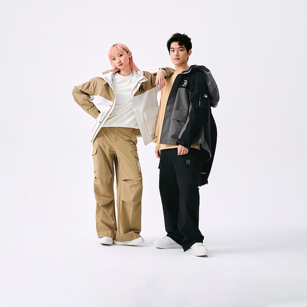 New MLB Boston Red Sox Basic Collection SS25 Windproof Jackets & Coats Unisex Dark Charcoal Gray 3AWJB0551-43CGD