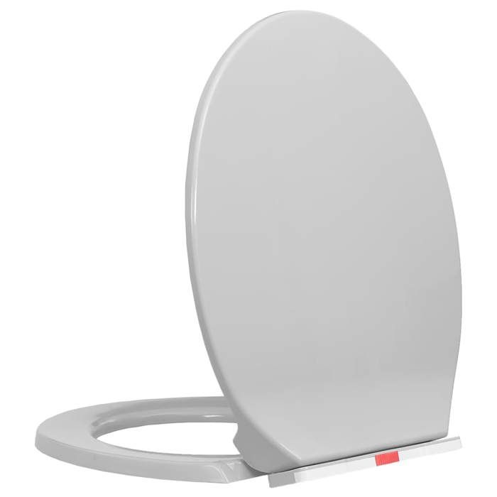 VidaXL Siège de toilette à fermeture en douceur Gris clair Ovale