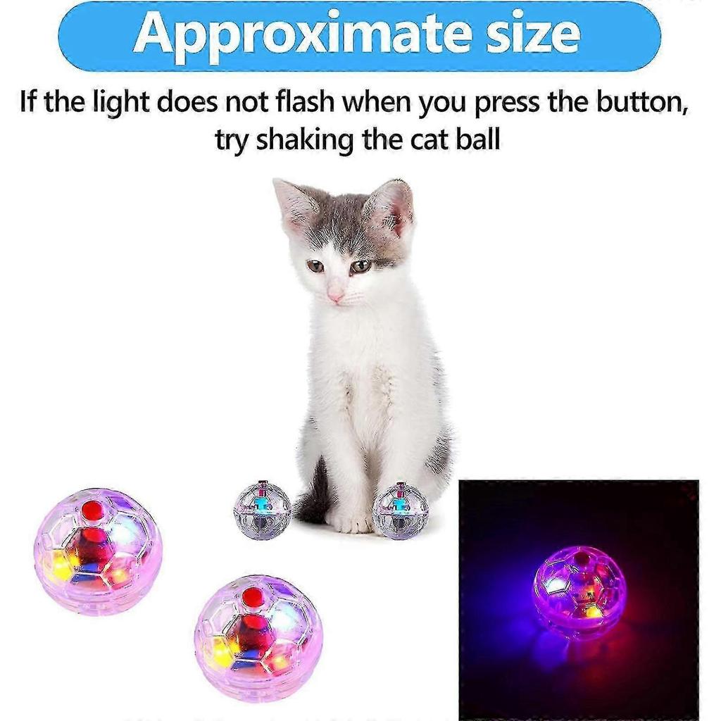 3 Pack Ghost Hunting Cat Ball Toys, Motion Light Up Cat Balls Led Light Cat Ball Cat Dog Interactive Toys For Cat & Dog Activity