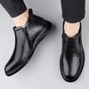 The First Layer of Cowhide Winter Men's Cotton Shoes Genuine Leather Wool Velvet Warm Middle-aged Dad Men's Casual Men's Shoes