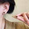 Korean Exquisite Tiger Eye Stud Earrings: Retro & High-End Niche Design