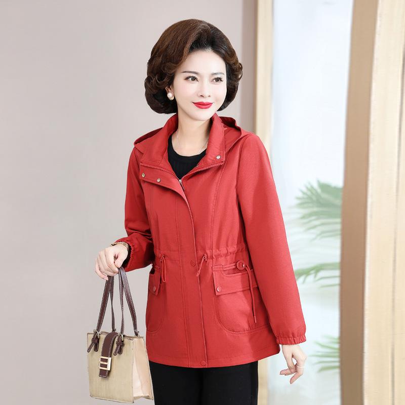 

Women s Hooded Loose Jacket for Middle-aged and Elderly - Spring & Autumn 2026 Collection 5XL червоний