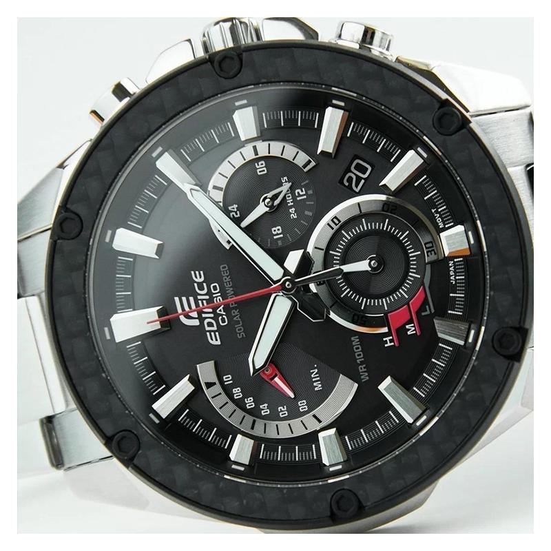Casio CASIOEDIFICE Series Classic Three-pin Chain Quartz Movement Stainless Steel Strap Japanese and Korean Watch Men's Watch Black Dial EQS-910D-1A