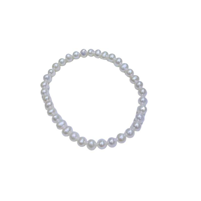 Zhuji Freshwater Pearl Bracelet: 4.5-5mm Near Round Pearls on a Durable Leather Cord
