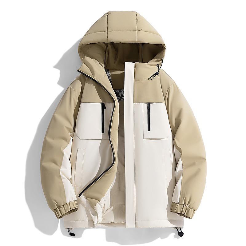

Padded Jacket Men s Winter Fashion Stand-up Collar Padded Jacket, Green Zipper Trend Casual Padded Jacket M хаки