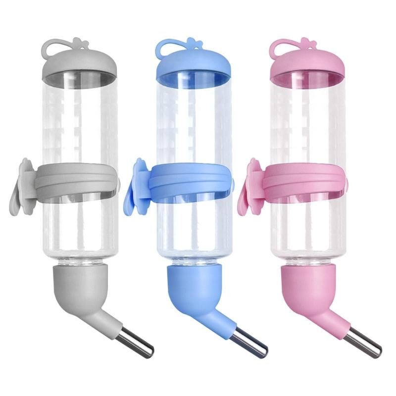 Plastic Water Feeder Bottle Hangings Auto Dispenser Drinker Hamster Small Pet Drinking Stainless Steel-Pipe Fountain