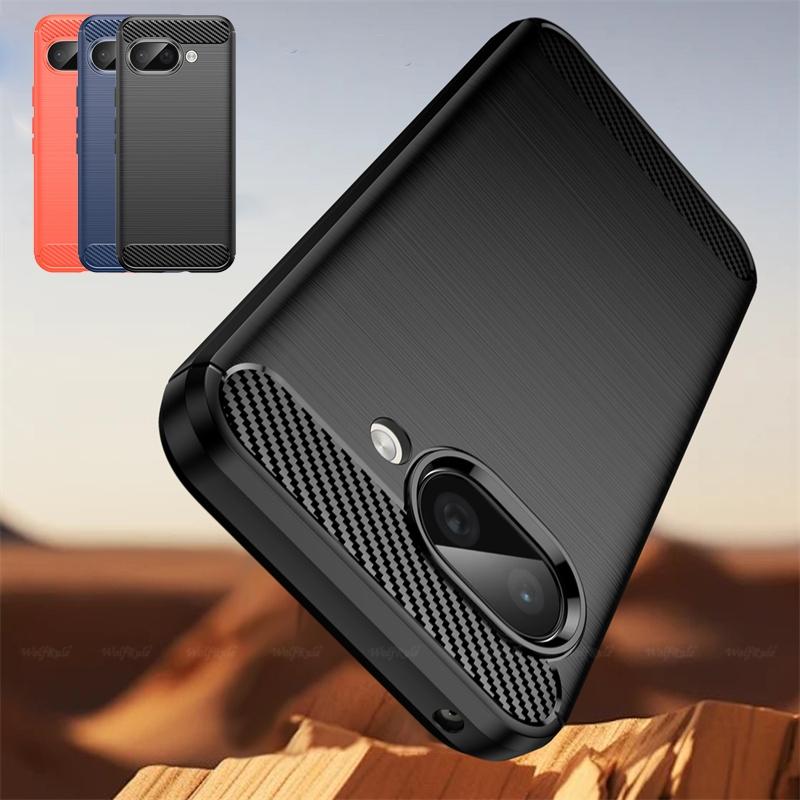 For Cover Google Pixel 9A Case For Pixel 9A Capa Shockproof Phone Bumper Back Soft TPU Carbon Fiber Cover Google Pixel 9A Fundas