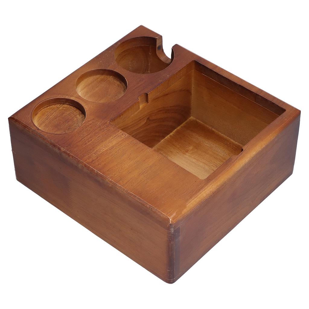 Holz Kaffee Tamper Siebträger Stehen AntiSlip Kaffee Knock Box Tamper Halter für Kaffeemaschine