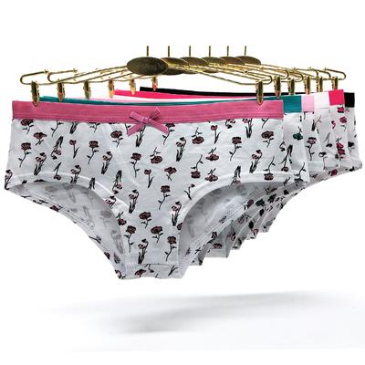 Sexy Cotton Panties Print Women Underwear for Girls Low Waist Ladies Briefs Lingerie 6 Pcs/set