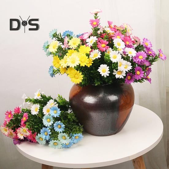 Outdoor Artificial Daisies Flowers Fake Flowers for Indoor UV Resistant Waterproof Realistic Faux Flower Bouquets Outside Hanging Plants Garden Porch