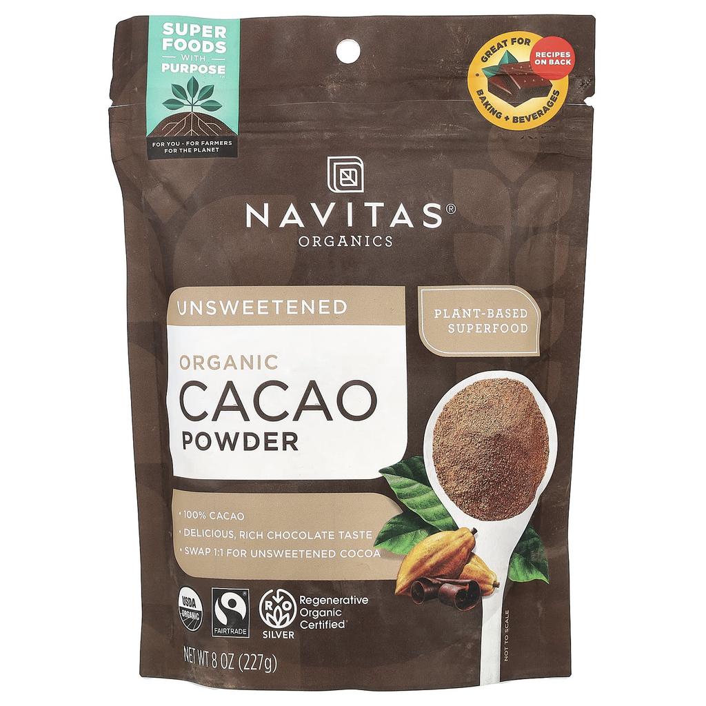 Organic Cacao Powder, Unsweetened, 227G(8Oz)