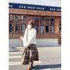 Women's Retro Plaid A-line Wool Skirt - Japanese Style, Autumn/Winter, Mid-length, Thickened
