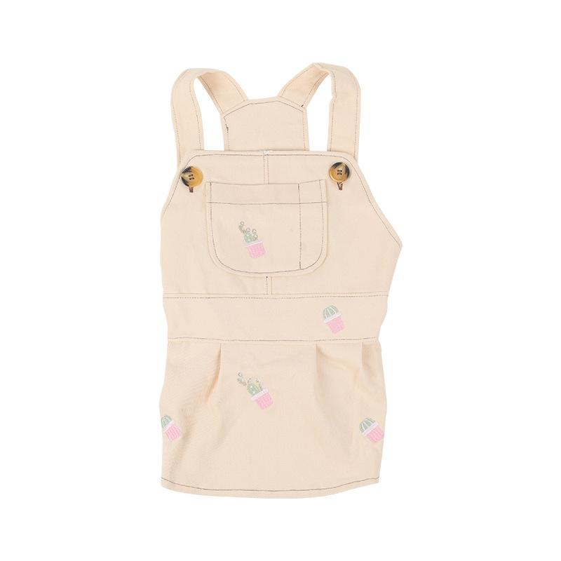 IBEANS pet clothes manufacturer spring and summer dog overalls overalls skirt pockets embroidered pumpkin pants cat overalls S
