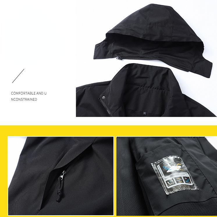 Kurtka męska wodoodporna Camping Piesze wycieczki Trekking Wiatrówka wodoodporna z kapturem Wiosna Jesień Sporty na świeżym powietrzu Podróże Wspinaczka Płaszcze