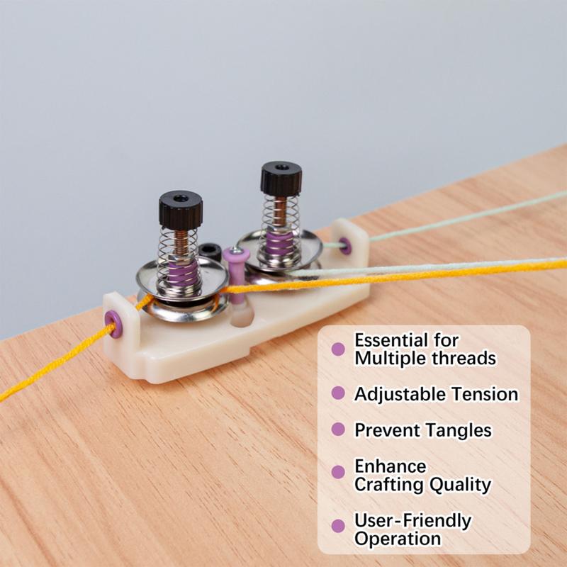 Double Ended Twist Winder Handheld Sewing Machine with A Desk Clamp Versatile Loom Tensioner Machine Knitting Tool Equipment
