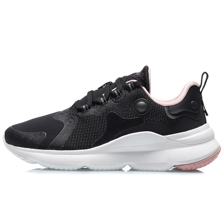New LiNing Cushioning Anti Slip And Wear Resistant Low Top Running Shoes Women's Black Pink AREQ026-1