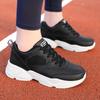 Fashion Comfortable Women Sports Shoes Black Leather Running Womens Sneakers Women Designer Outdoor Walking Shoes Size 41 Thick Sole