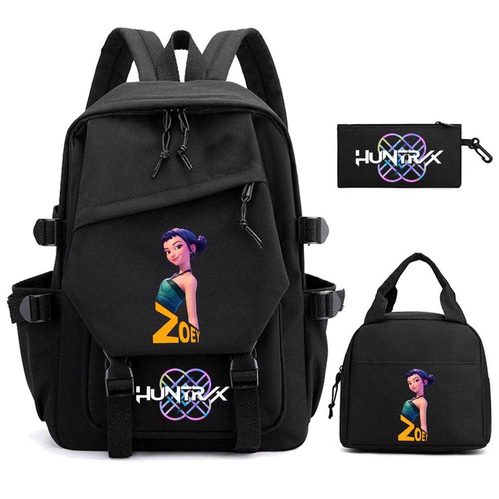 3Pcs/set K-pop Demon Hunters Printed Backpack for Teenger Boy Girl Large Capacity Schoolbag Children Student Bookbag Women Waterproof Travel Bag