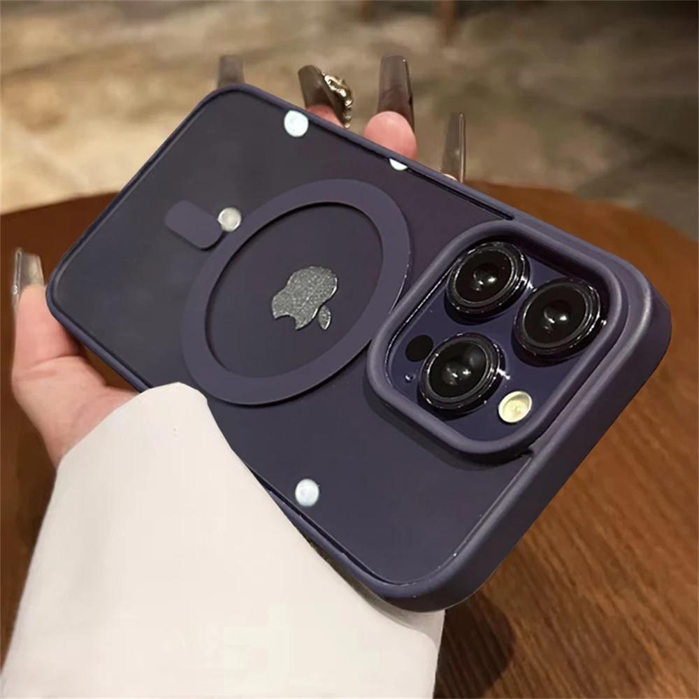 For iPhone 16 15 14 13 12 11 Pro X XS XR Max 7 8 Plus Mini Luxury Magsafe Transparent Case Magnetic Wireless Charge Phone Cover