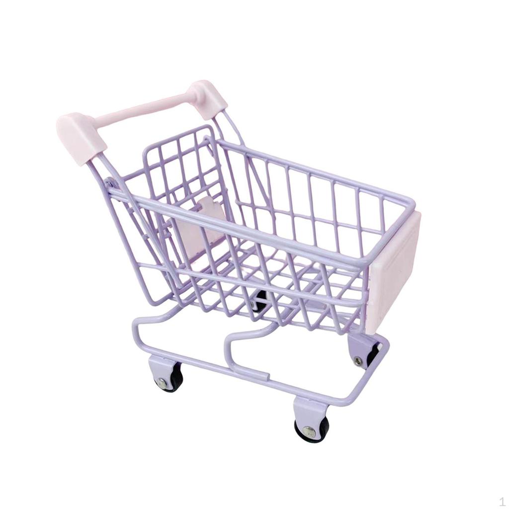 Children's Shopping Cart Toys Smooth Wheels Pen Pencil Holder Mini Shop Trolley Toy for