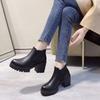 British Style Platform High-heeled Thin Thick-heeled Women's Boots Autumn and Winter New Fashion Versatile and Comfortable Martin Boots Women