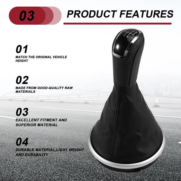 5-Speed Gear Shift Knob with Dust Cover for Skoda Fabia II/MK2