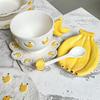 Creative Banana-shaped Cup Saucer Spoon Set Cute Japanese Ceramic Tableware Dessert Plate Simple Breakfast Cup Coffee Utensils
